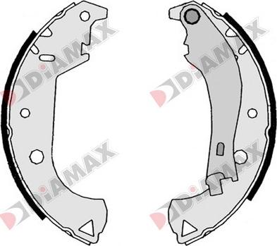 Diamax N01102 - Комплект тормозных колодок, барабанные autodnr.net