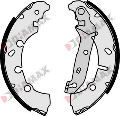 Diamax N01107 - Комплект тормозных колодок, барабанные autodnr.net