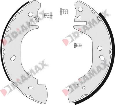 Diamax N01115 - Комплект тормозных колодок, барабанные autodnr.net