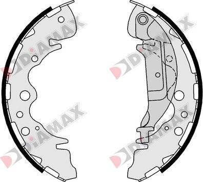 Diamax N01157 - Комплект тормозных колодок, барабанные autodnr.net