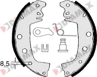 Diamax N01197 - Комплект тормозных колодок, барабанные autodnr.net