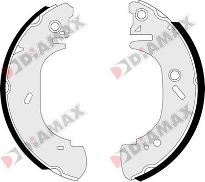 Diamax N01282 - Комплект тормозных колодок, барабанные autodnr.net