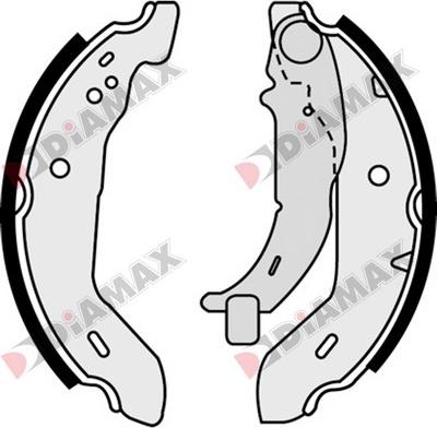 Diamax N01286 - Комплект тормозных колодок, барабанные autodnr.net