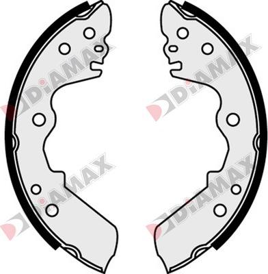 Diamax N01295 - Комплект тормозных колодок, барабанные autodnr.net