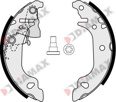 Diamax N01300 - Комплект тормозных колодок, барабанные autodnr.net