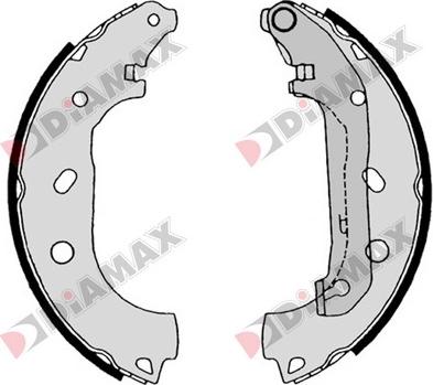 Diamax N01328 - Комплект тормозных колодок, барабанные autodnr.net