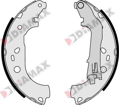 Diamax N01330 - Комплект тормозных колодок, барабанные autodnr.net