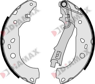 Diamax N01357 - Комплект тормозных колодок, барабанные autodnr.net