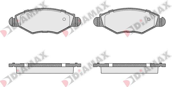 Diamax N09007 - Тормозные колодки, дисковые, комплект autodnr.net