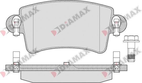 Diamax N09020 - Тормозные колодки, дисковые, комплект autodnr.net