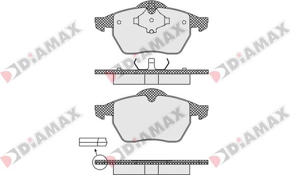 Diamax N09113 - Тормозные колодки, дисковые, комплект autodnr.net