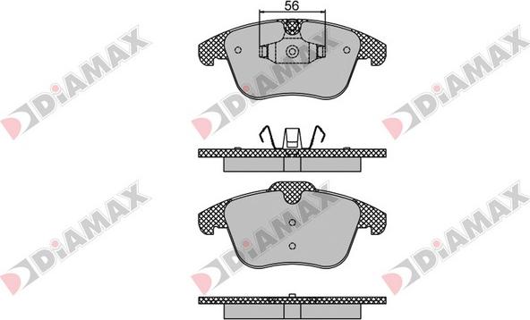 Diamax N09181 - Тормозные колодки, дисковые, комплект autodnr.net