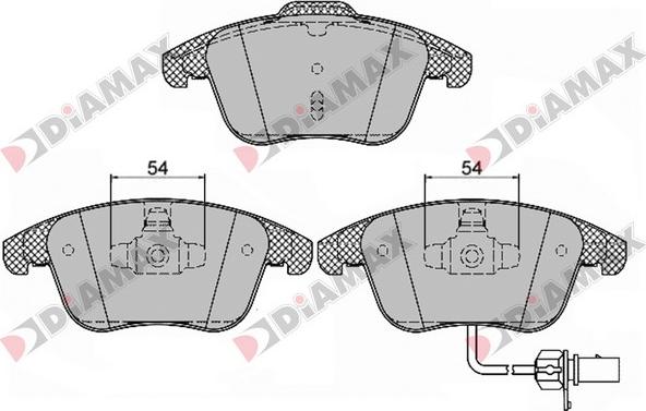 Diamax N09434 - Тормозные колодки, дисковые, комплект autodnr.net