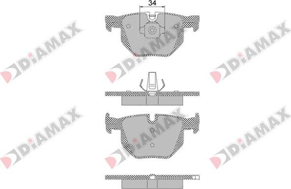 Diamax N09456 - Тормозные колодки, дисковые, комплект autodnr.net