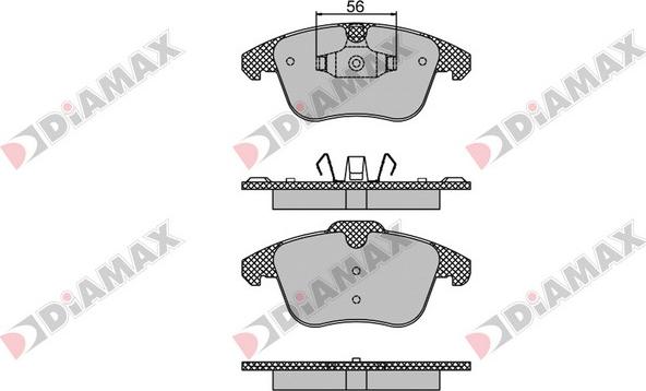 Diamax N09461 - Тормозные колодки, дисковые, комплект autodnr.net