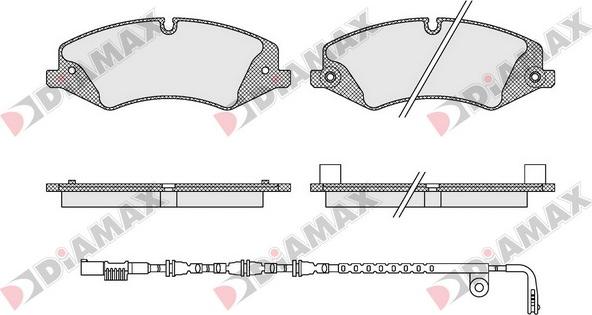 Diamax N09509B - Тормозные колодки, дисковые, комплект autodnr.net