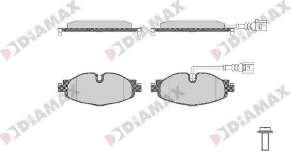 Diamax N09716 - Тормозные колодки, дисковые, комплект autodnr.net