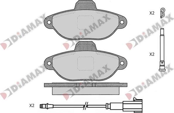 Diamax N09833 - Тормозные колодки, дисковые, комплект autodnr.net