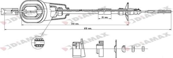 Diamax T8013 - Трос, управление сцеплением autodnr.net