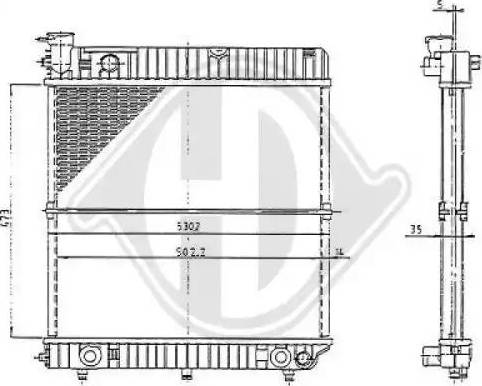 Diederichs 8501192 - Радіатор, охолодження двигуна autocars.com.ua