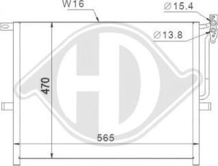 Diederichs DCC1053 - Конденсатор, кондиціонер autocars.com.ua