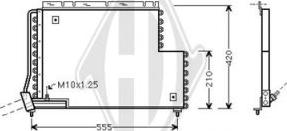 Diederichs DCC1458 - Конденсатор, кондиціонер autocars.com.ua