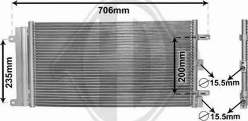 Diederichs DCC1628 - Конденсатор, кондиціонер autocars.com.ua