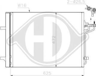 Diederichs DCC1645 - Конденсатор, кондиціонер autocars.com.ua