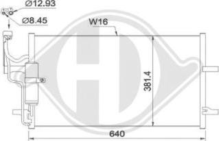 Diederichs DCC1670 - Конденсатор, кондиціонер autocars.com.ua