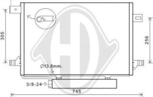 Diederichs DCC1698 - Конденсатор, кондиціонер autocars.com.ua