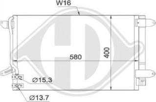 Diederichs DCC1865 - Конденсатор, кондиціонер autocars.com.ua