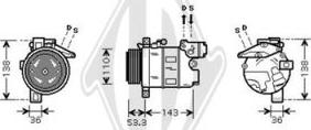 Diederichs DCK1104 - Компресор, кондиціонер autocars.com.ua