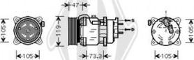 Diederichs DCK1443 - Компресор, кондиціонер autocars.com.ua