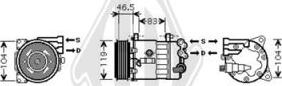 Diederichs DCK1454 - Компресор, кондиціонер autocars.com.ua