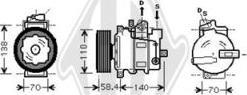 Diederichs DCK1578 - Компресор, кондиціонер autocars.com.ua