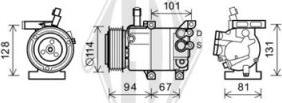 Diederichs DCK1681 - Компресор, кондиціонер autocars.com.ua