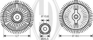 Diederichs DCL1280 - Зчеплення, вентилятор радіатора autocars.com.ua