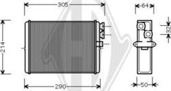 Diederichs DCM1262 - Теплообменник, отопление салона autodnr.net