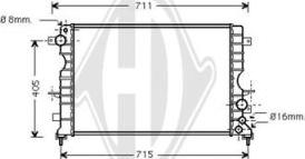 Diederichs DCM1407 - Радіатор, охолодження двигуна autocars.com.ua