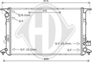 Diederichs DCM1502 - Радіатор, охолодження двигуна autocars.com.ua