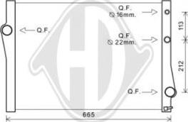 Diederichs DCM1606 - Радіатор, охолодження двигуна autocars.com.ua