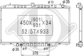 Diederichs DCM1852 - Радіатор, охолодження двигуна autocars.com.ua