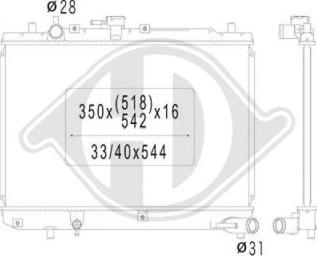 Diederichs DCM2226 - Радіатор, охолодження двигуна autocars.com.ua