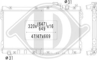 Diederichs DCM2230 - Радіатор, охолодження двигуна autocars.com.ua