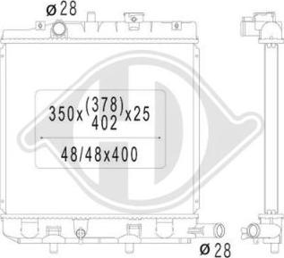 Diederichs DCM2244 - Радіатор, охолодження двигуна autocars.com.ua