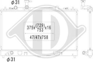 Diederichs DCM2251 - Радіатор, охолодження двигуна autocars.com.ua