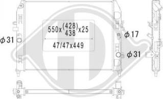 Diederichs DCM2265 - Радіатор, охолодження двигуна autocars.com.ua