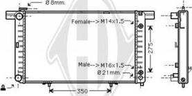 Diederichs DCM2334 - Радіатор, охолодження двигуна autocars.com.ua