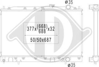 Diederichs DCM2444 - Радіатор, охолодження двигуна autocars.com.ua