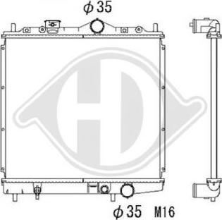 Diederichs DCM2448 - Радіатор, охолодження двигуна autocars.com.ua